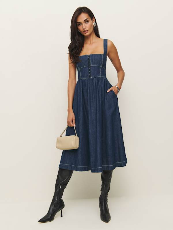 Tagliatelle Denim Midi Dress - Ellis